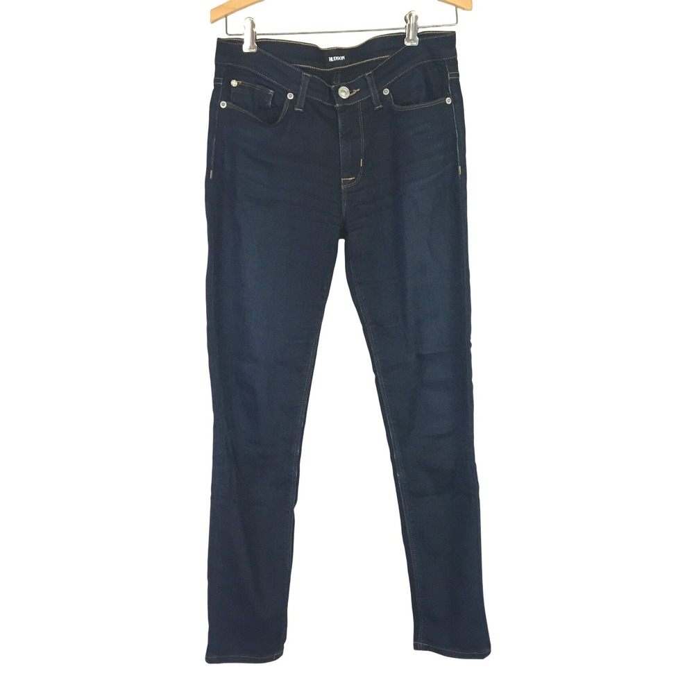 Hudson Nico Midrise Ankle Super Skinny Jeans 27 Dark Blue Adri